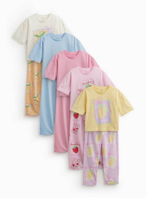 Fruit Print Pyjama Set 5 Pack 6-7 years
